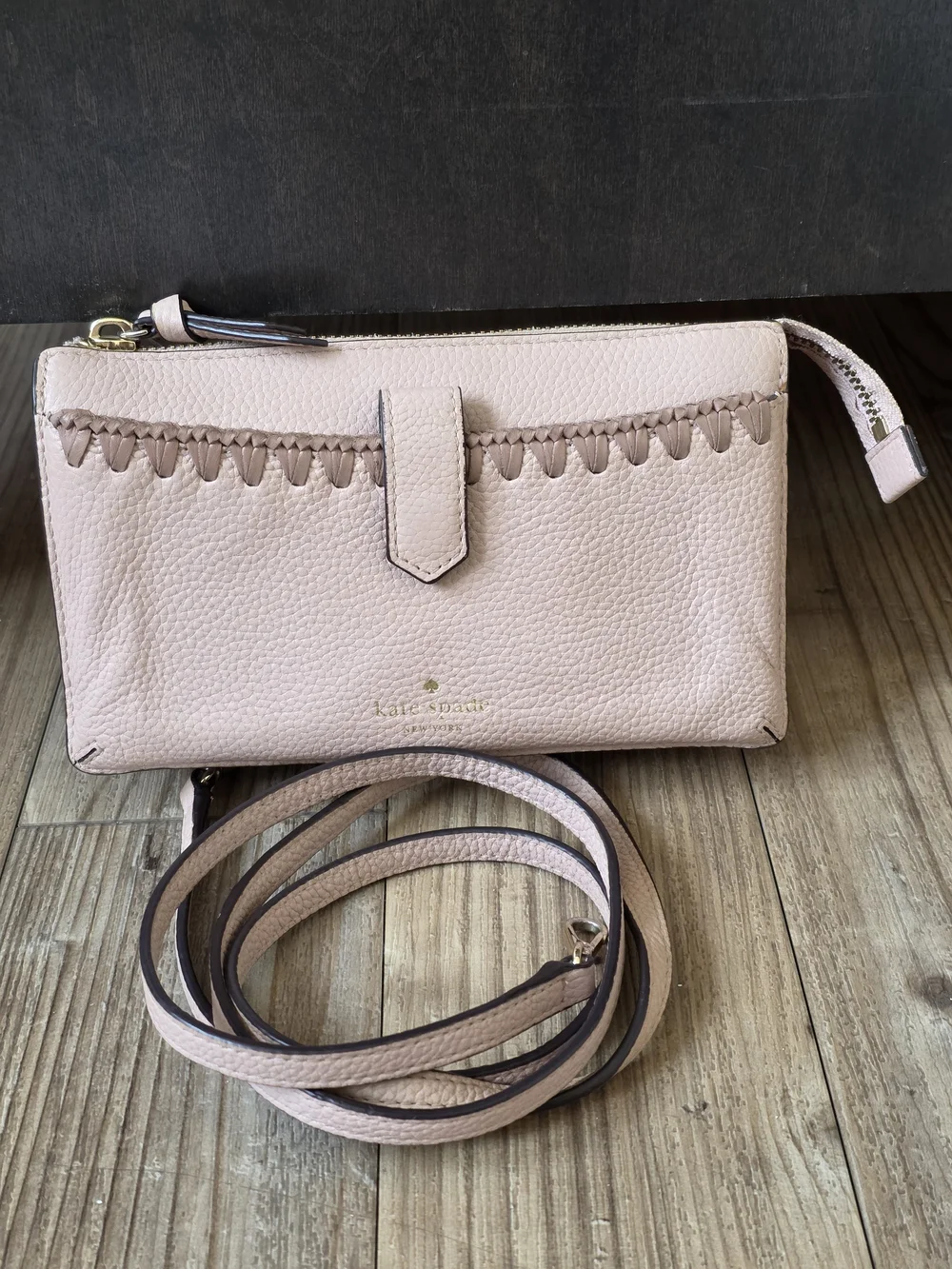 kate spade Blush Leather Crossbody Wallet
